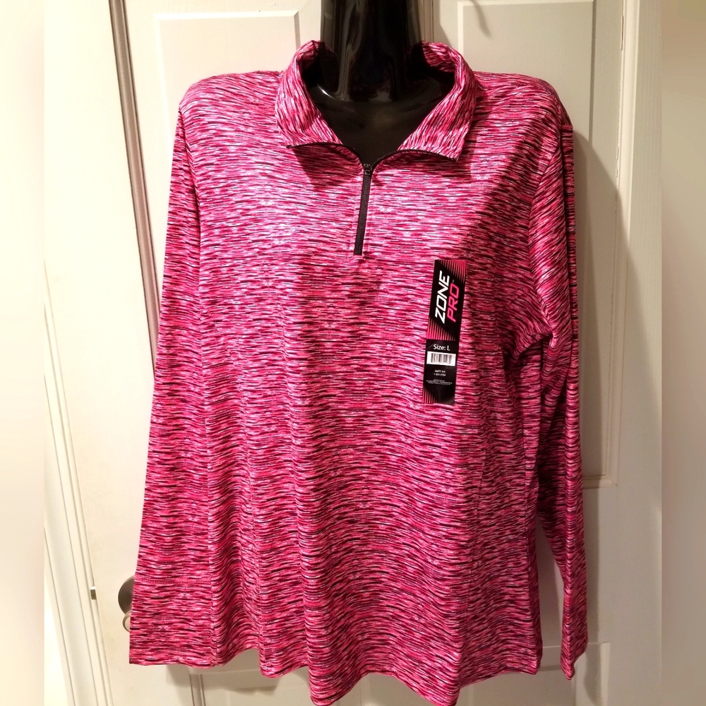 New Zone Pro Pink Zebra Print Top/Sweater